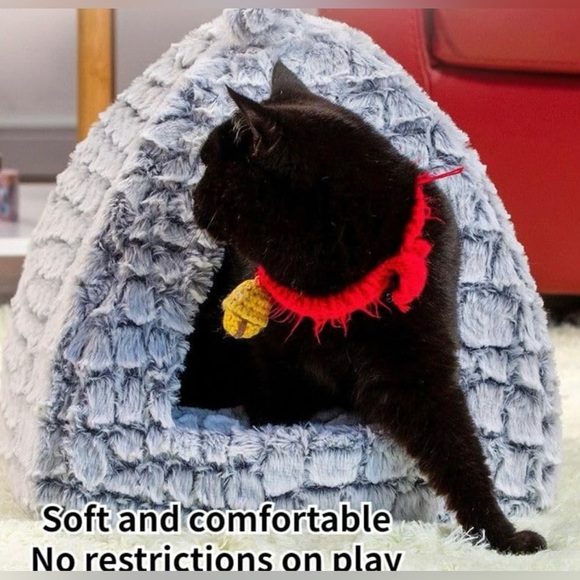 NEW Cozy Gray Cat Bed - Picture 5 of 16